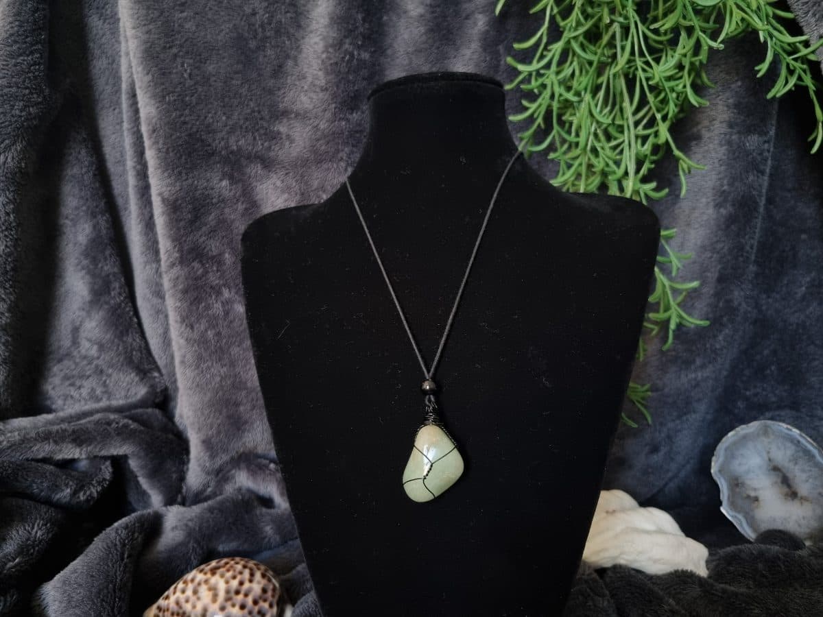 Wire-Wrap Gemstone Cord Necklaces with clasps