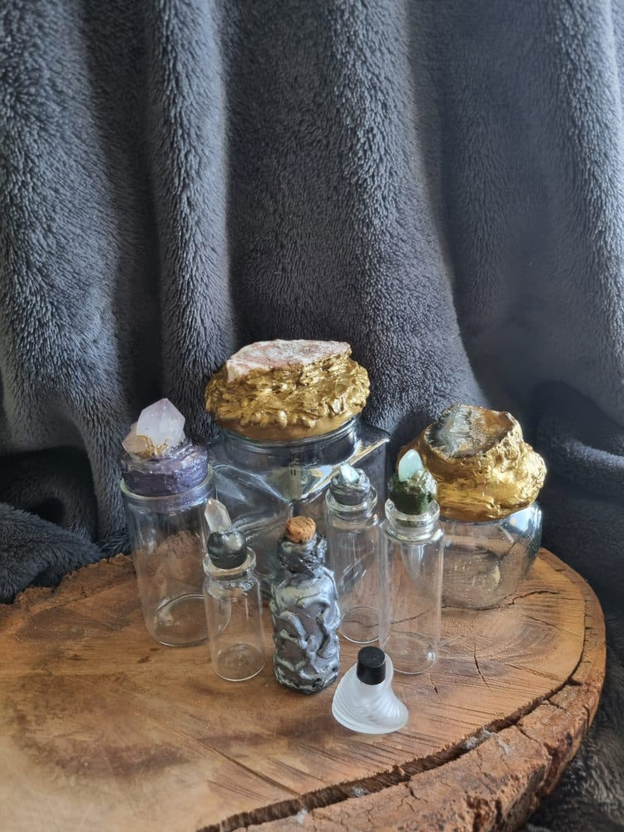 Gemstone + Shell Decor Jars