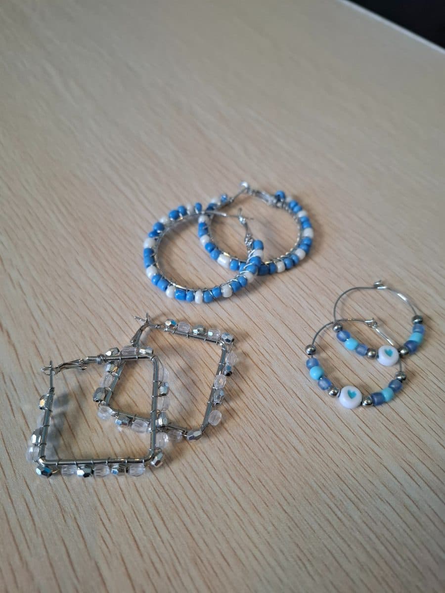 Beaded Hooped Earrings