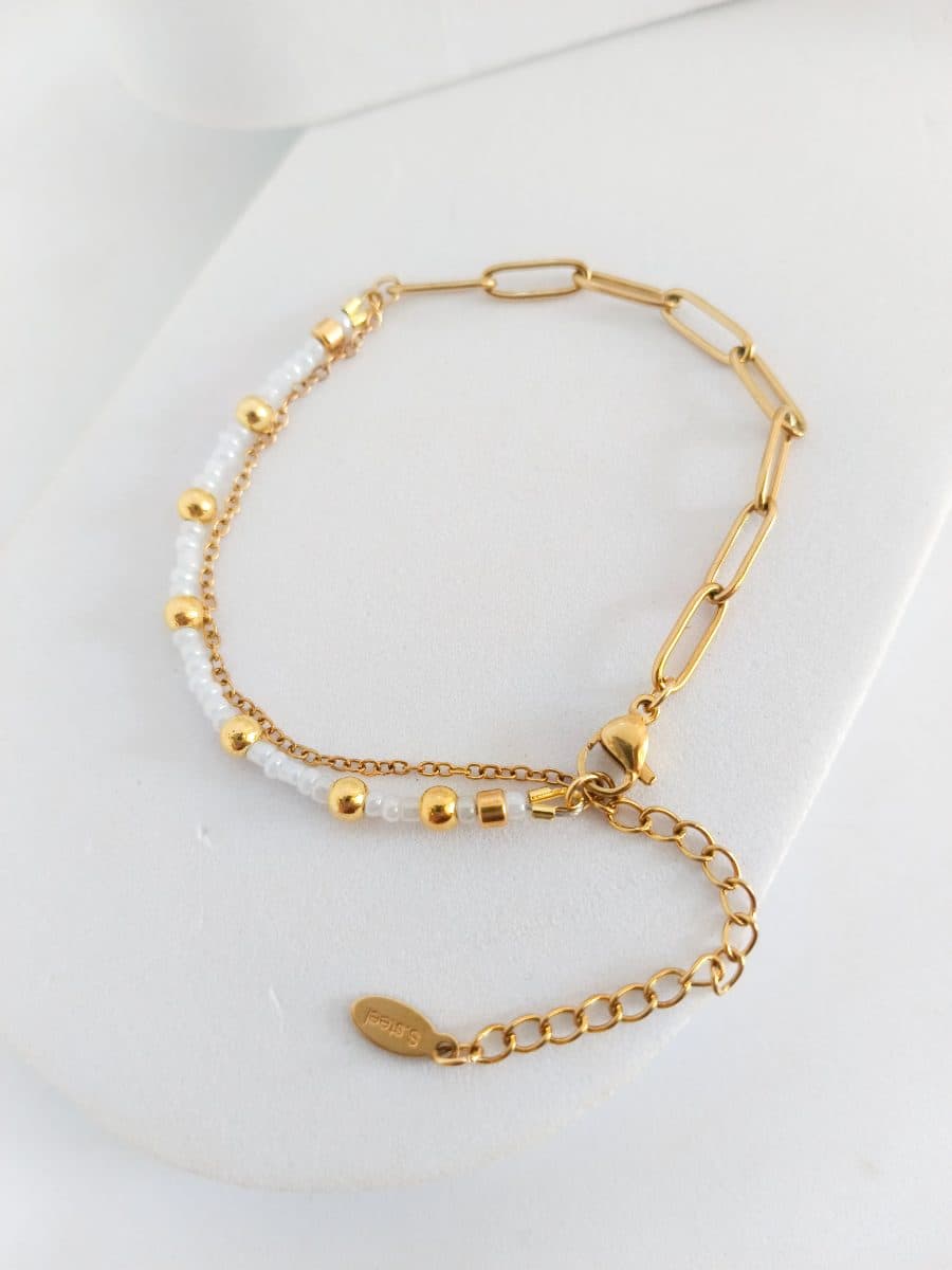 Two Tone White & Gold Bracelet — image 1