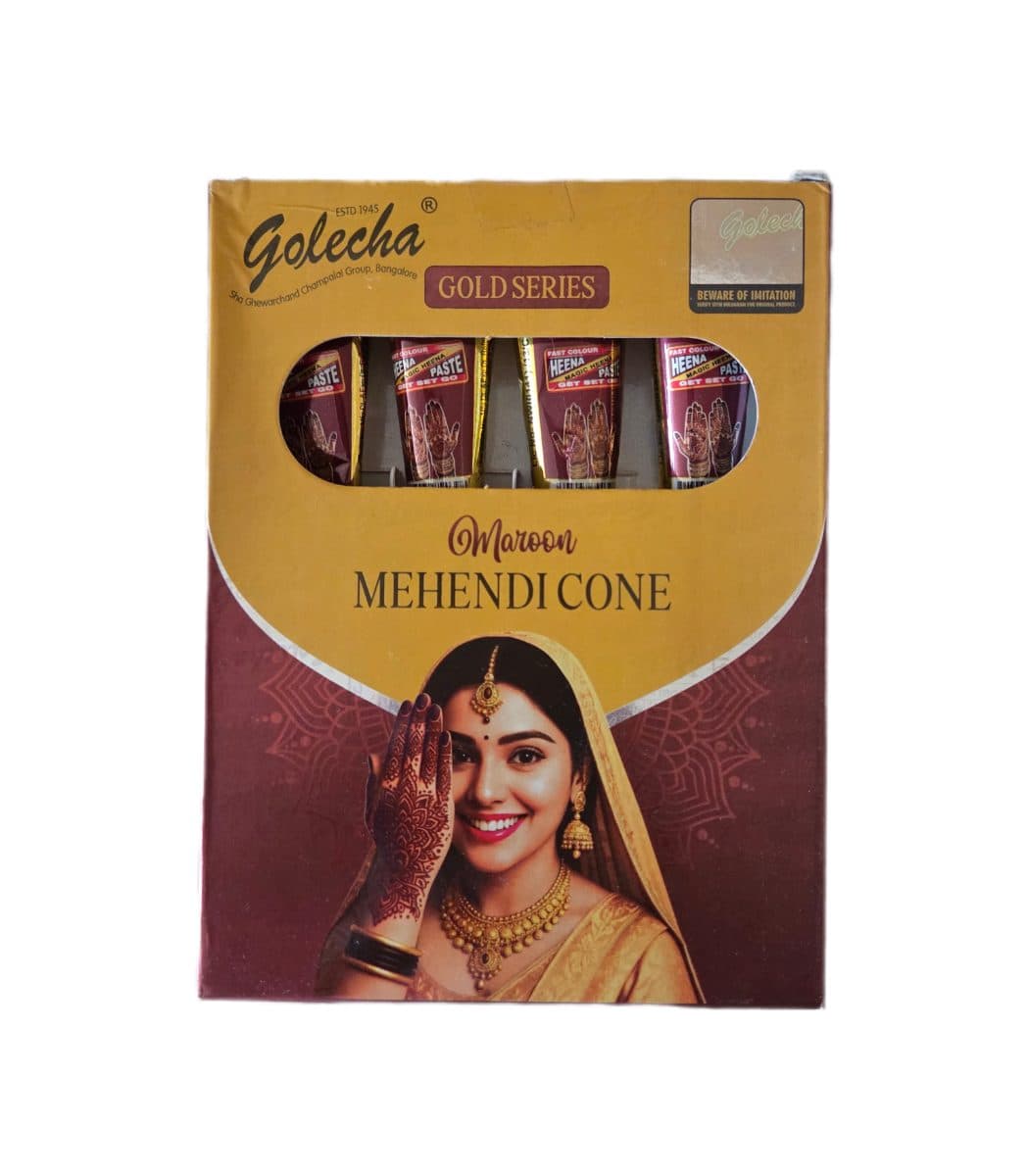 Golecha Instant Maroon Henna cones (tubes) - pack of 4