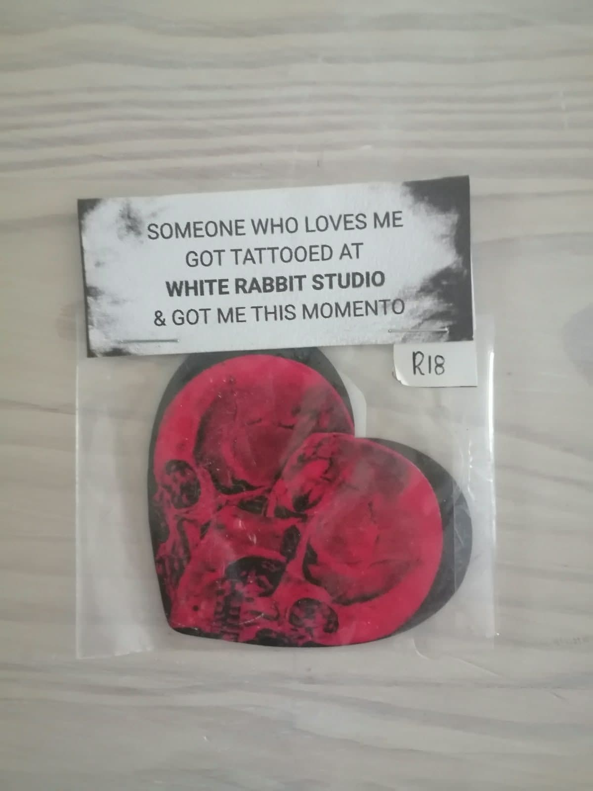 Red Skull Heart Fridge Magnet