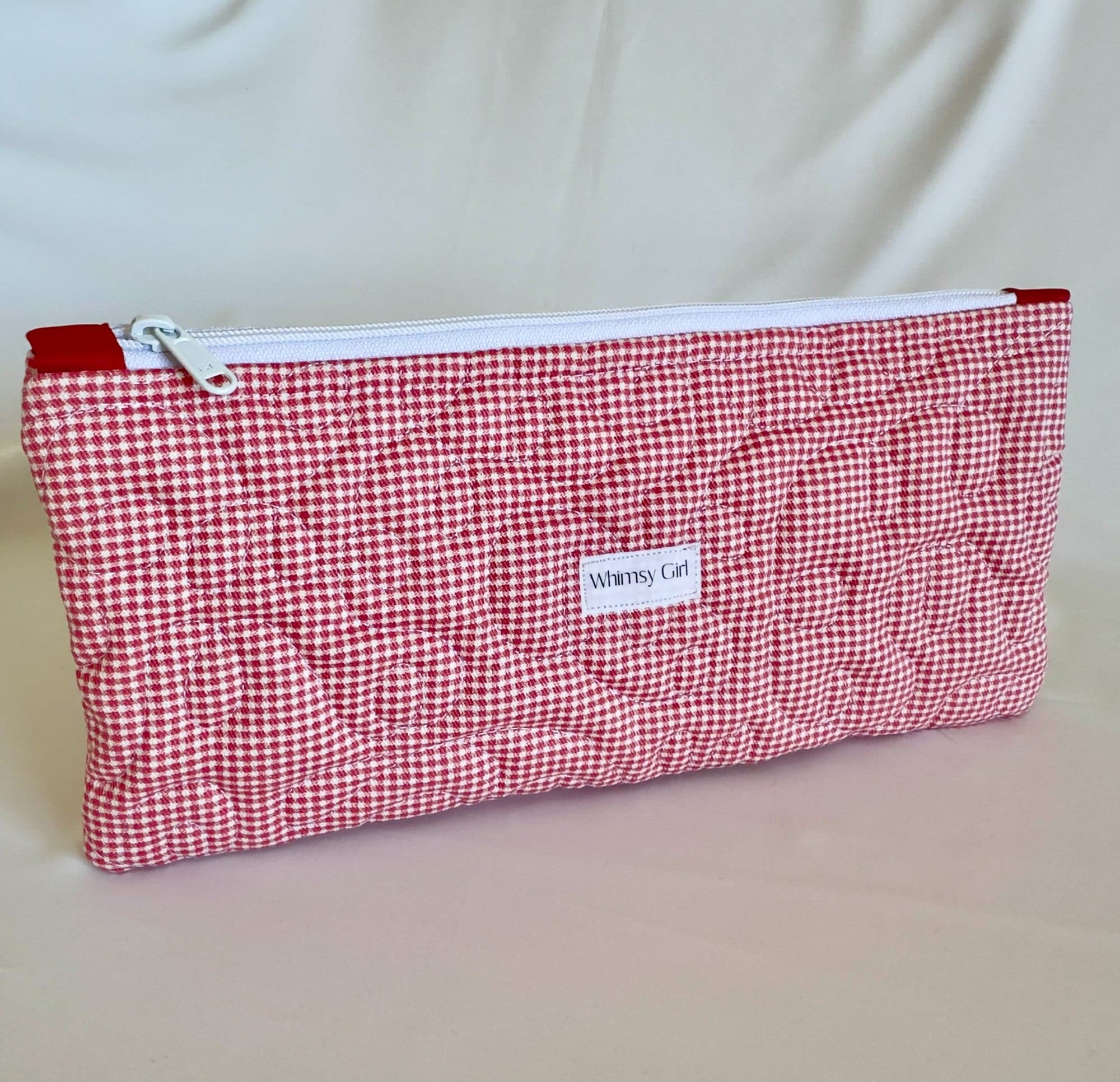 Gingham Quilted Pencil Bag, image 1