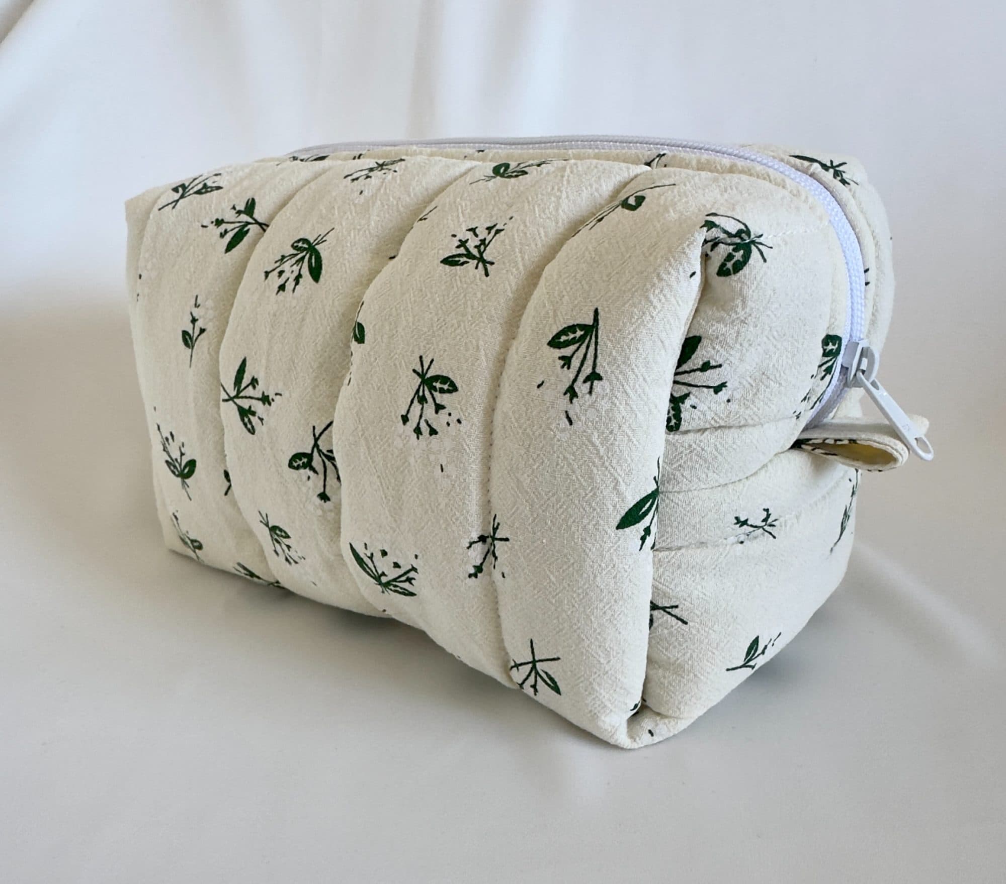 Botanical Leaf Quilted Pouch, image 1