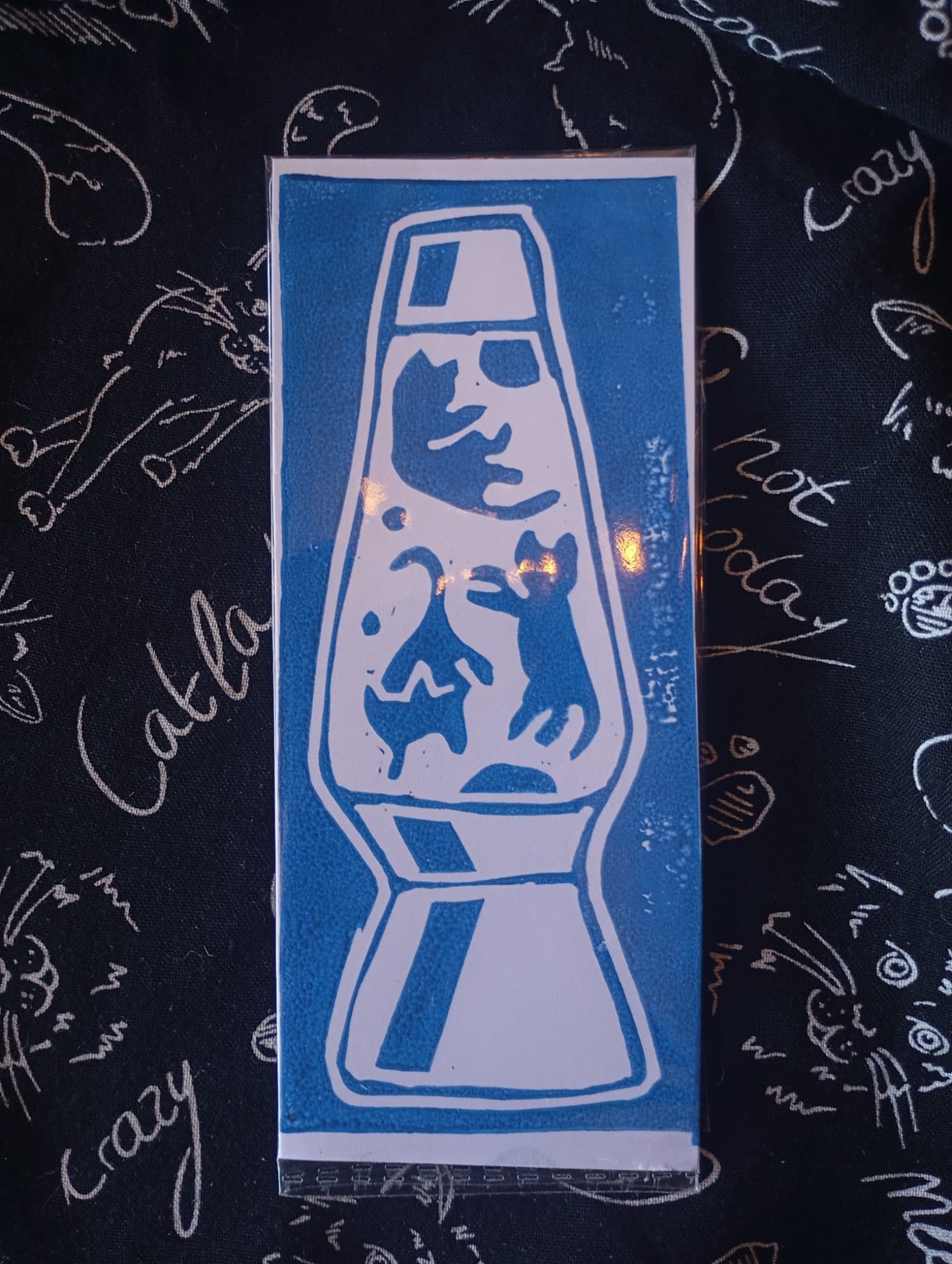 Cats in Lava Lamp Lino Print, image 1