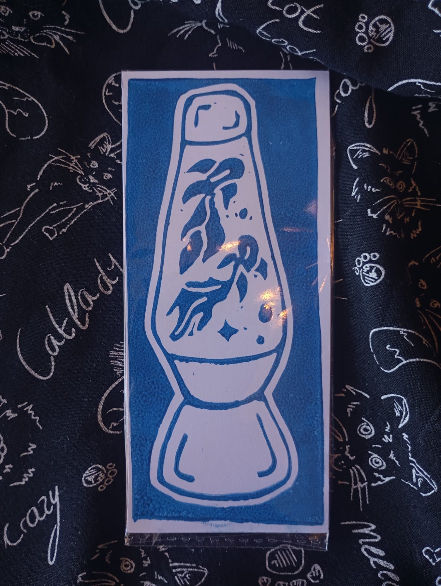 Fish in Lava Lamp Lino Print, image 1