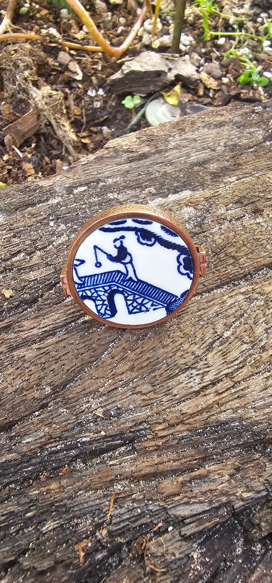 Hand-Riveted Vintage Copper Plate Ring — One of a Kind, image 1