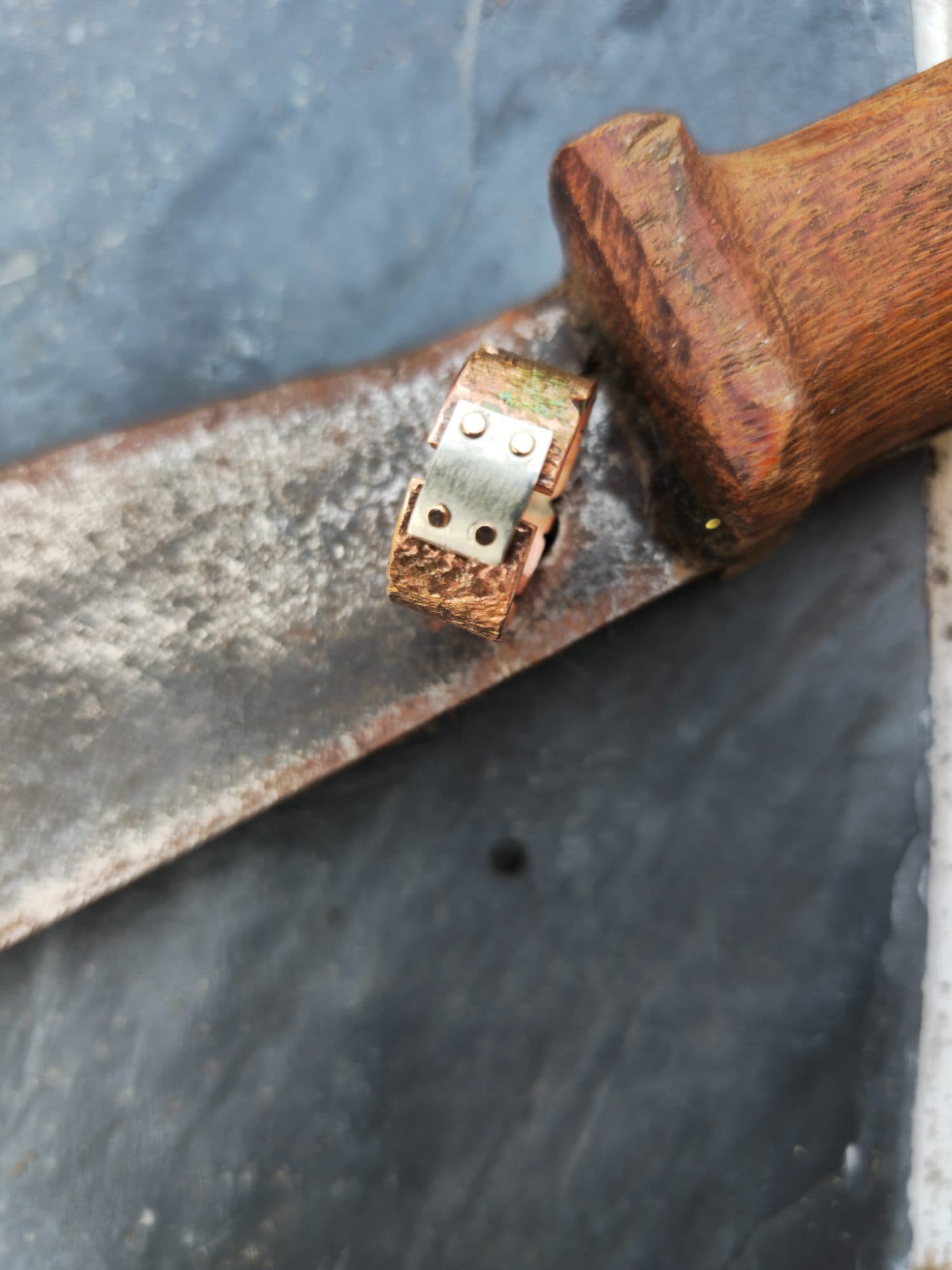 Claspum – Ancient Fighters Handcrafted Red Copper & Silver Ring, image 1