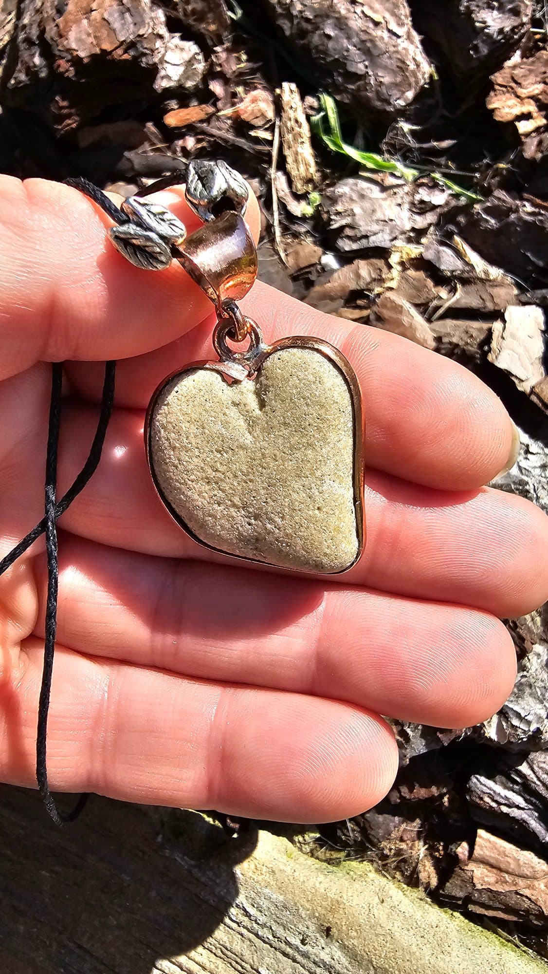 Beach Heart Pendant in Red Copper – One of a Kind, image 1