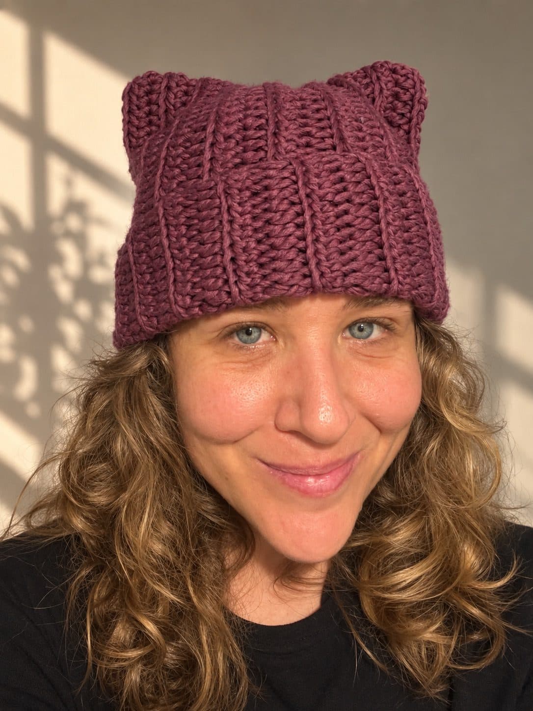 PLUM CAT EAR BEANIE | 100% cotton | eco-dye | size M, image 1