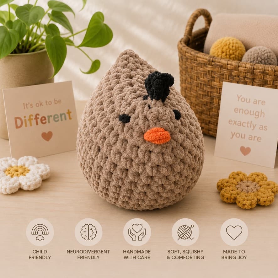 Handmade Crochet Plushy Chicken, image 1