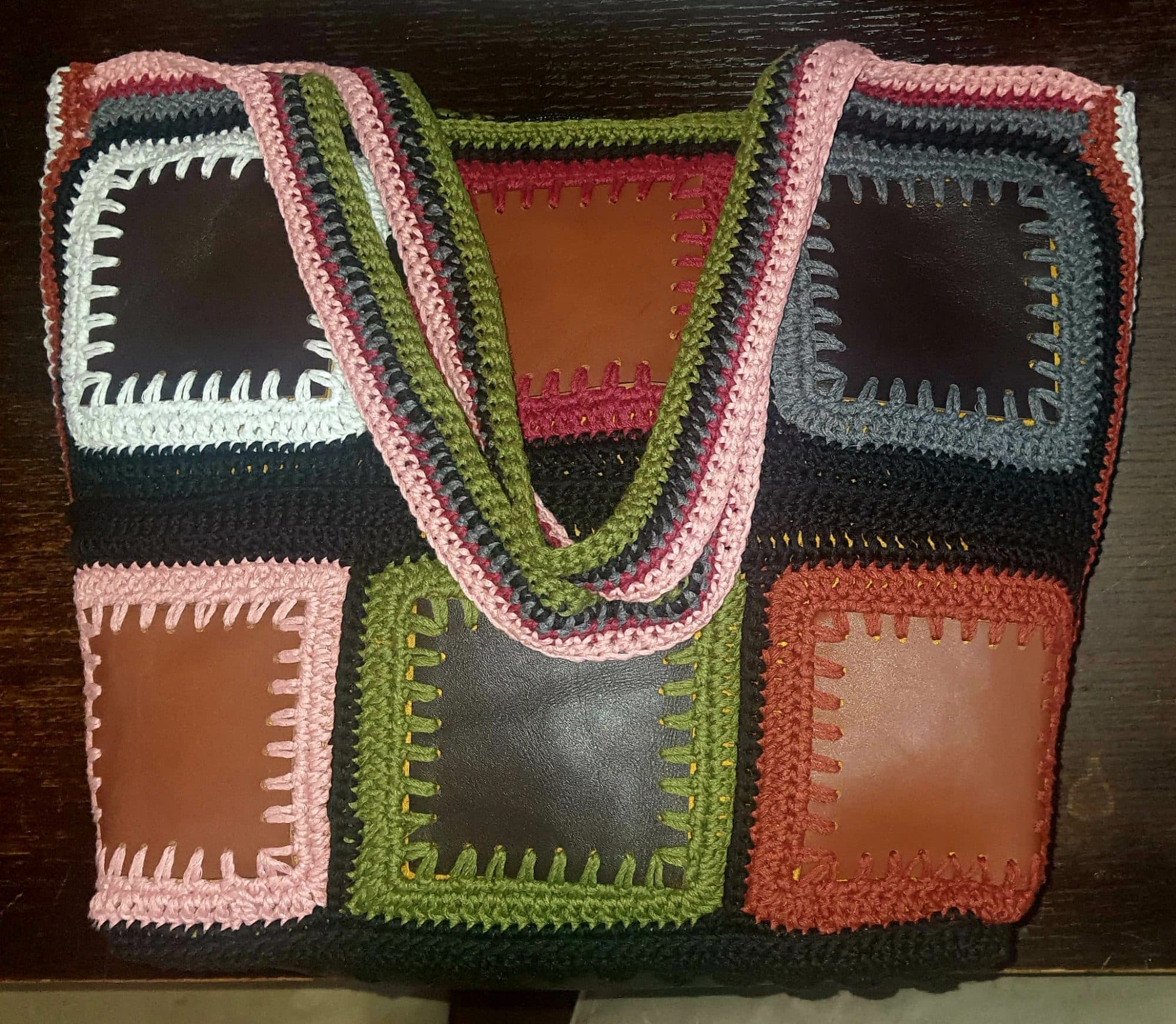 Brown Crochet Shoulder Bag - Handmade Macrame Bag with Tassel - Boho Chocolate Brown Bag, image 1