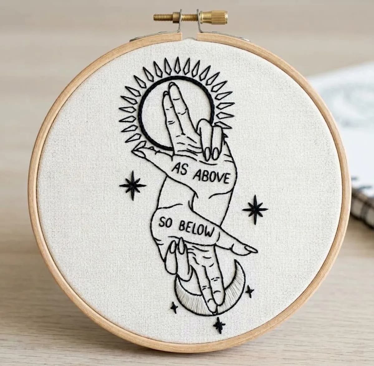 As Above, So Below - 100% Handmade Embroidered Art, image 1
