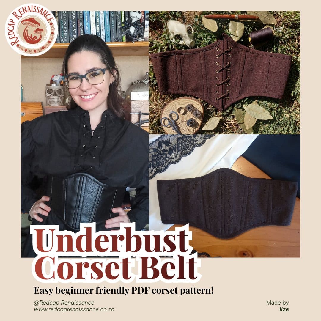 Underbust corset belt pattern PDF, image 1