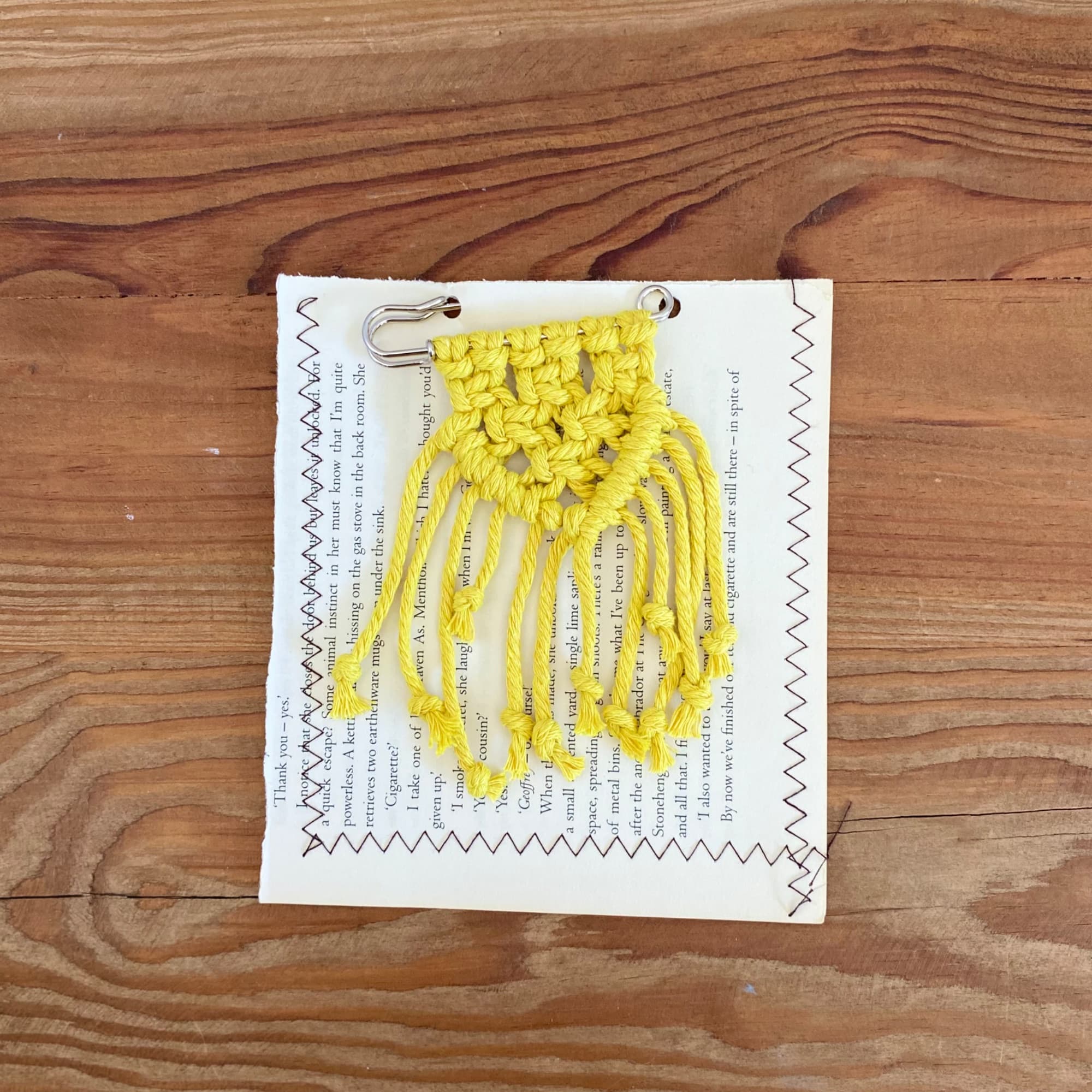 Vibrant Yellow Macramé Brooch