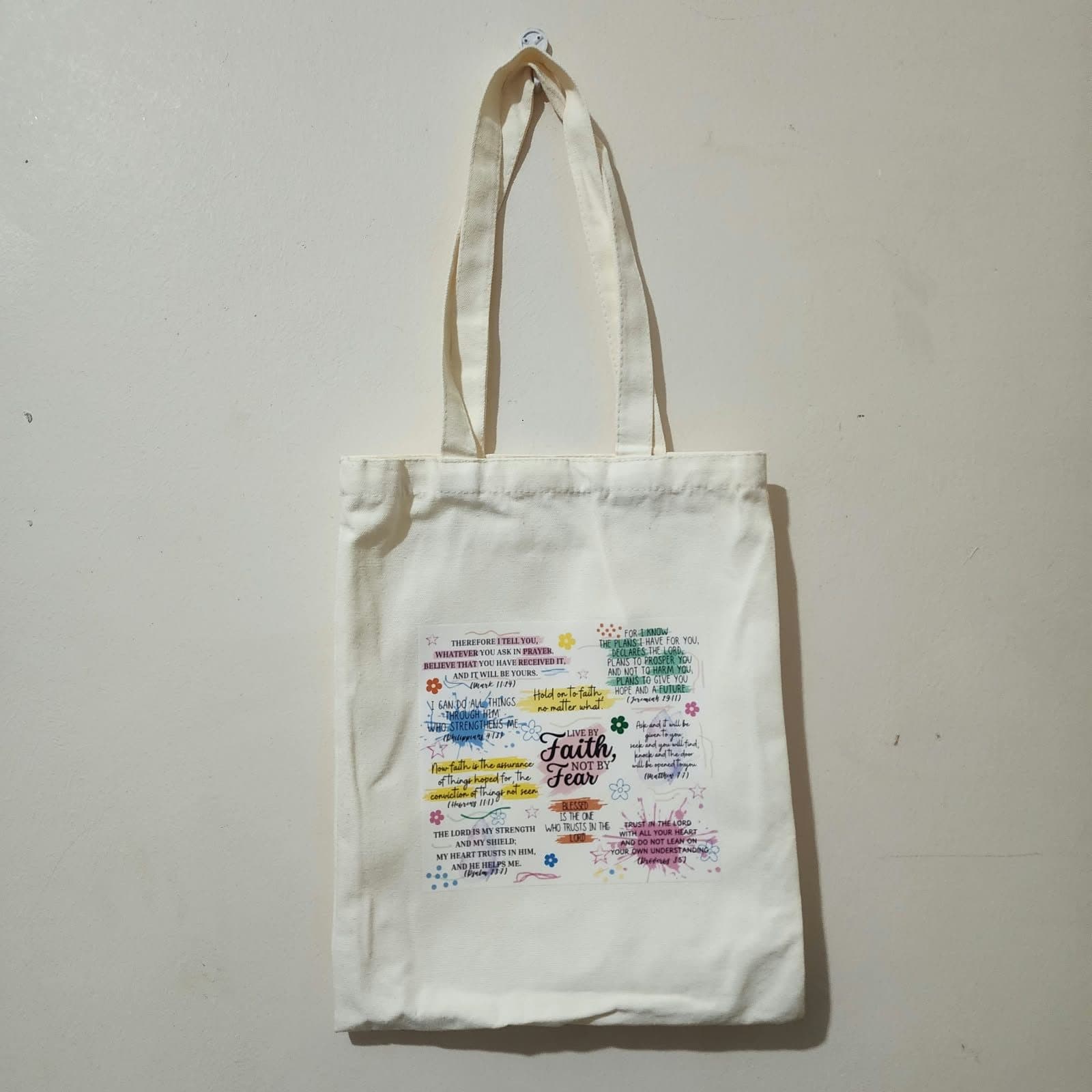 Live by Faith Not Fear Tote Bag, image 1