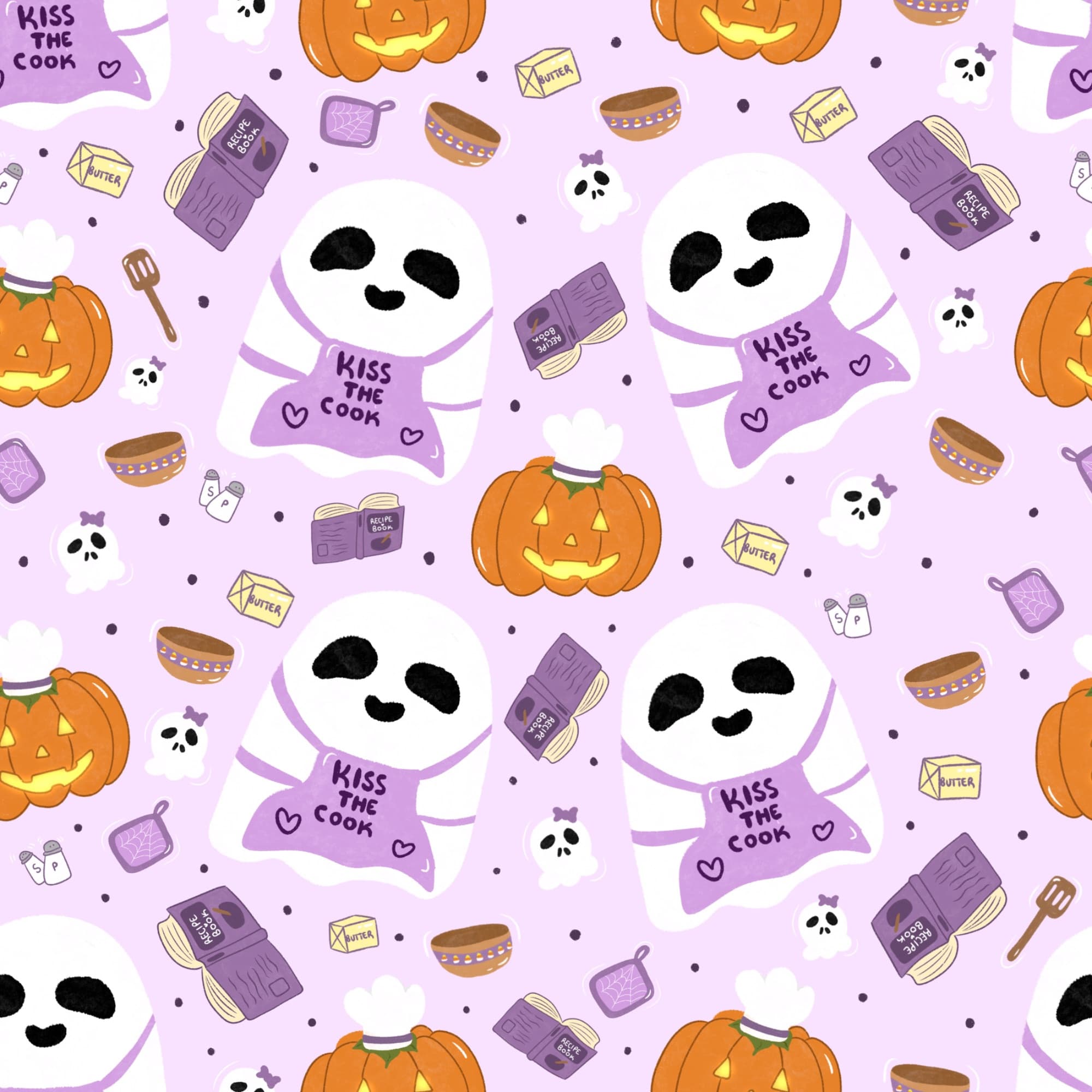 Digital Halloween Seamless Patterns, image 1