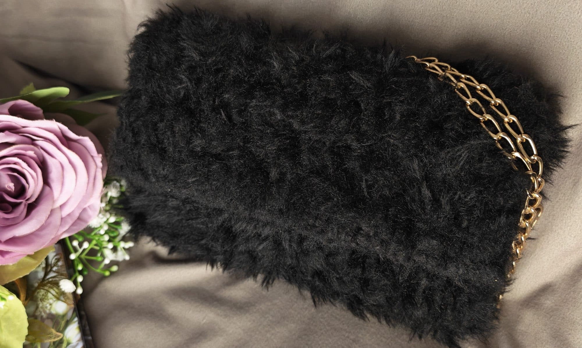 Midnight Luxe Fluffee Clutch