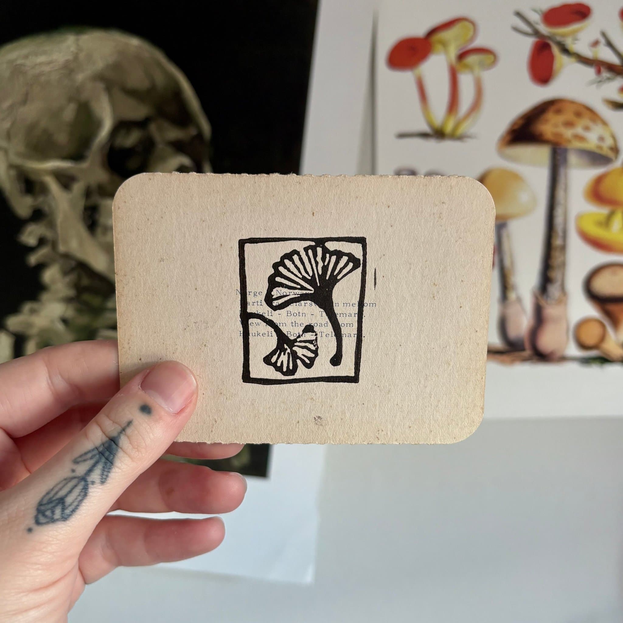 VINTAGE POSTCARD LINO PRINT | Ginko