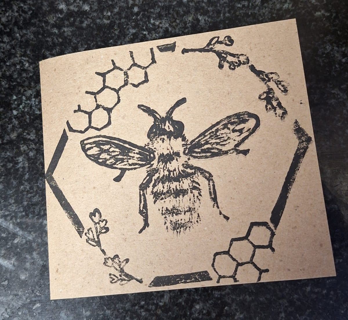 Bee Lino Print