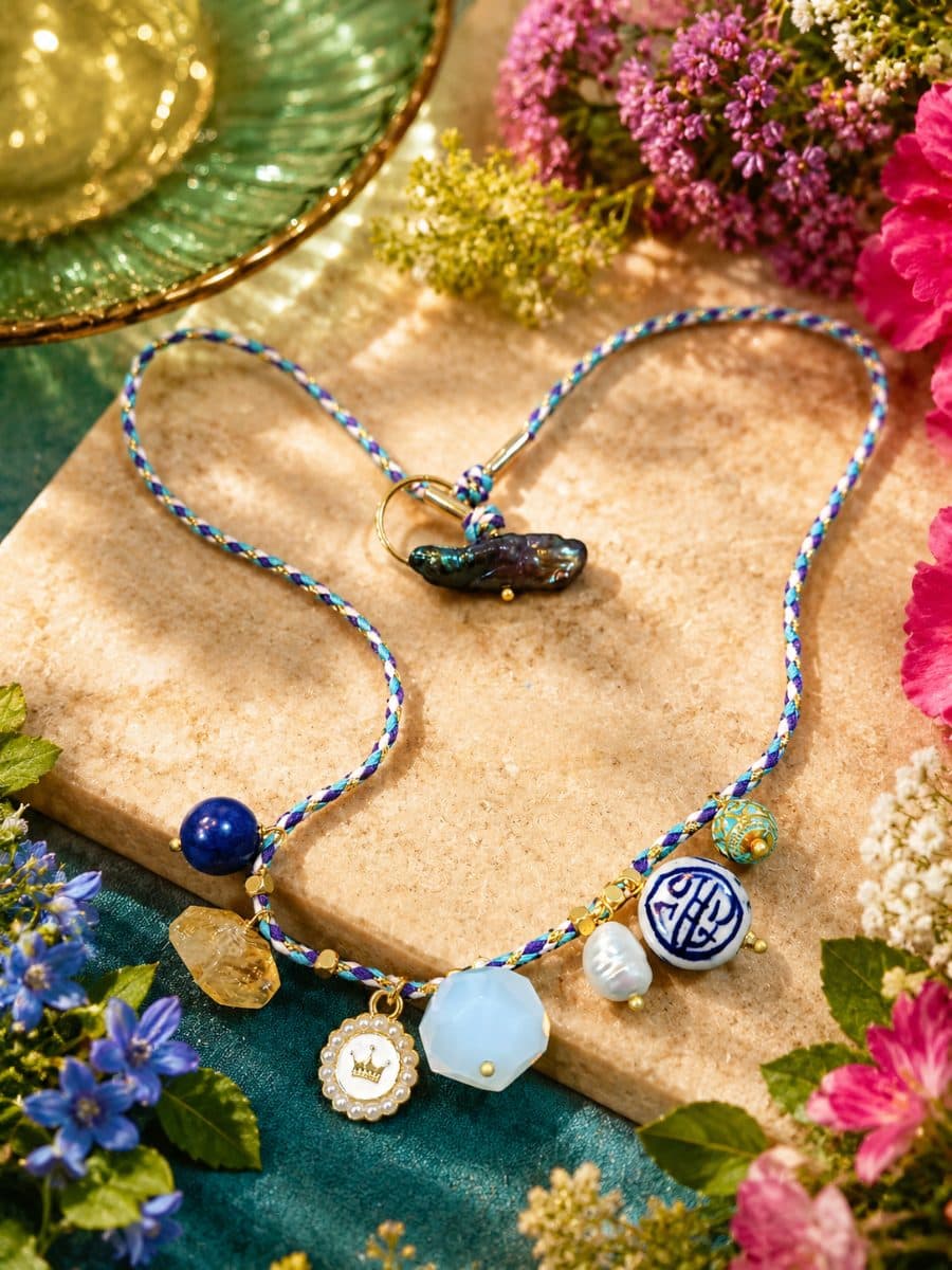 Bia Blue Charm Necklace