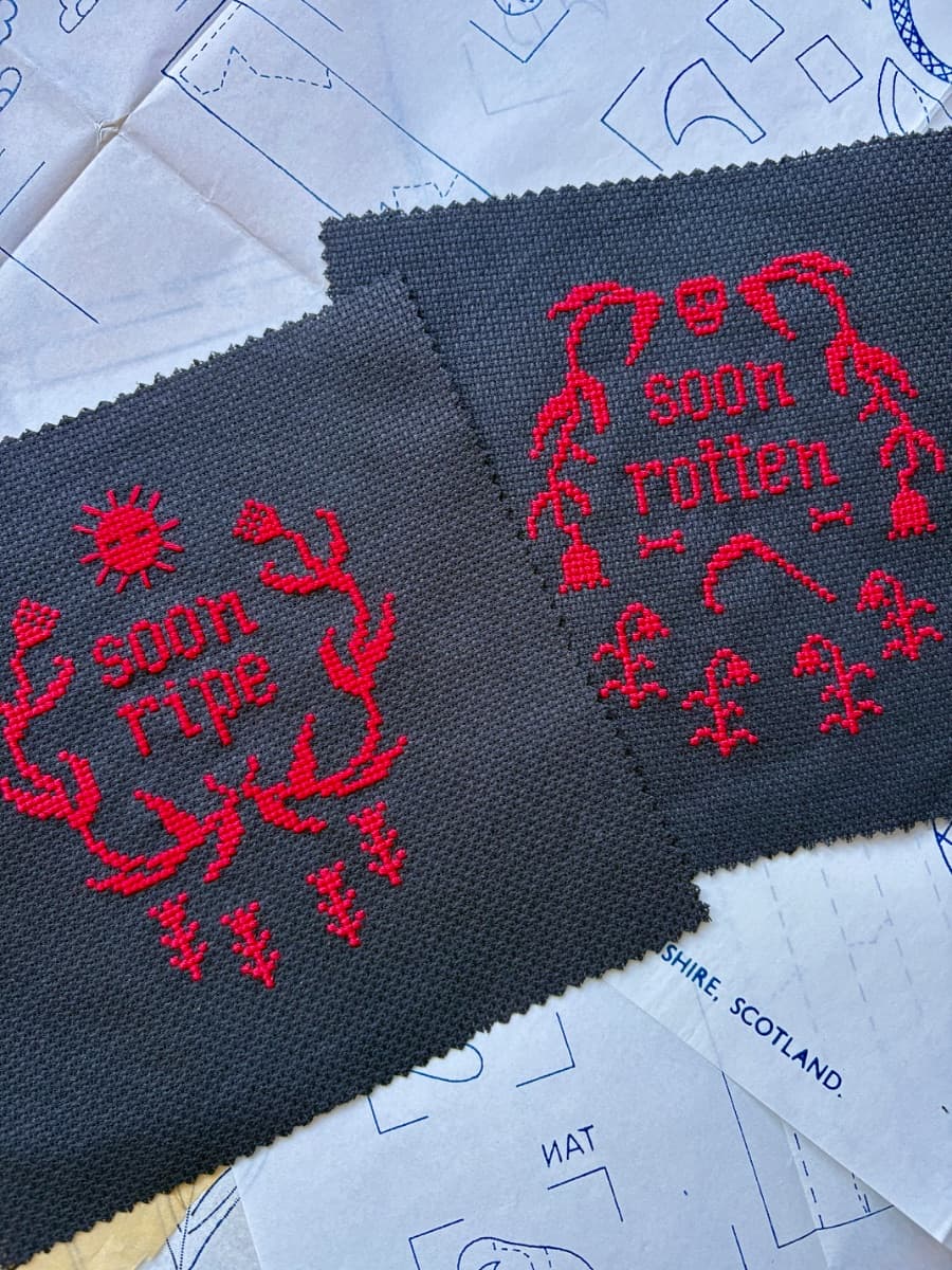 CROSS-STITCH | Unframed Cross Stitch Set - Ripe/Rotten