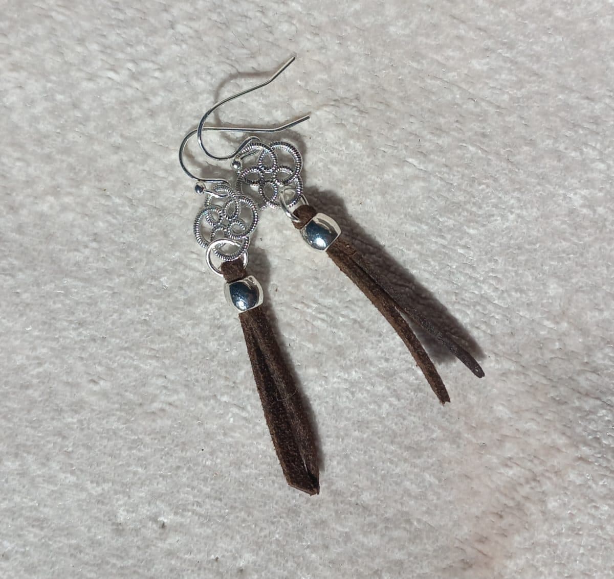 Silver Celtic Knot Tassel Earrings