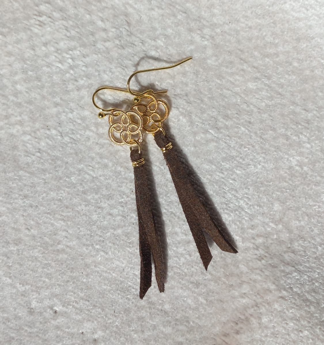 Golden Celtic Knot Tassel Earrings