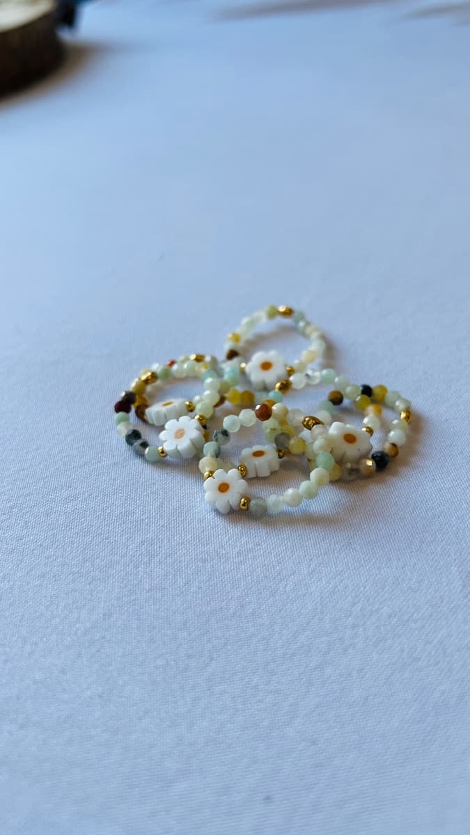Daisy Amazonite rings