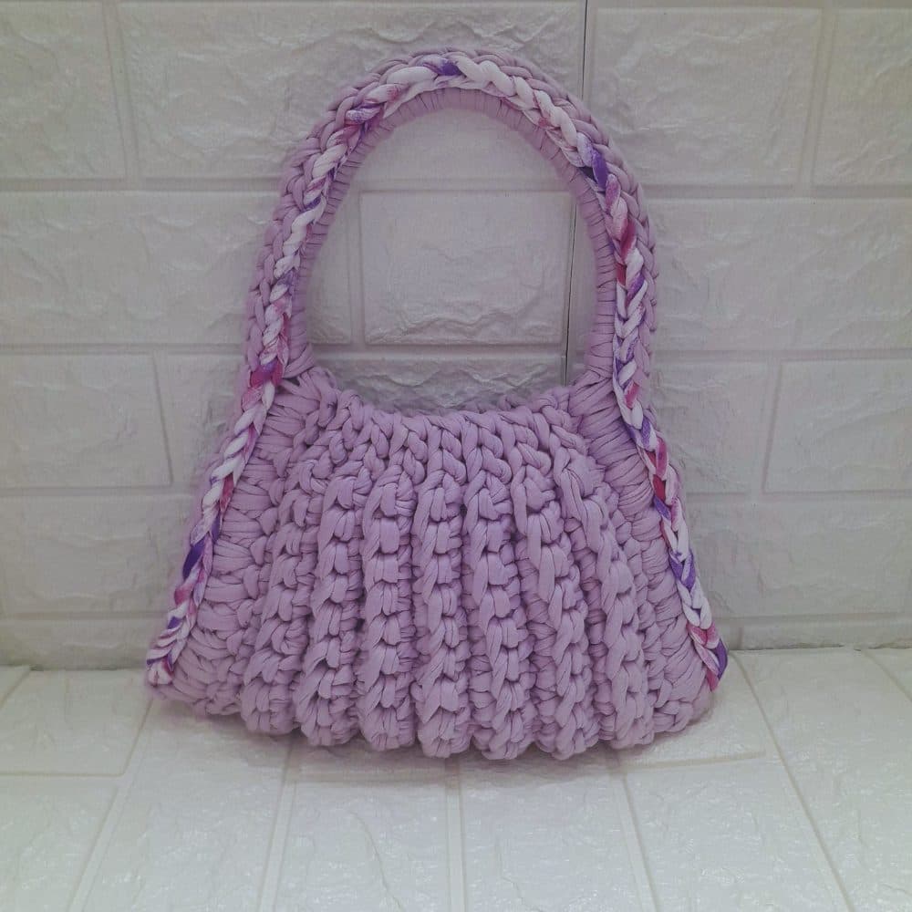 Handmade Crochet Purple bag - Small