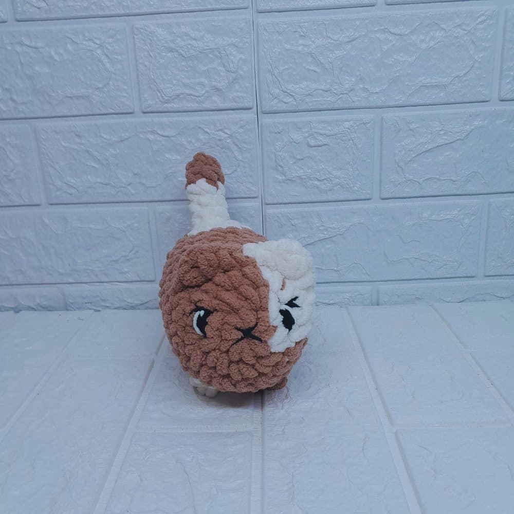 Crochet Cat Plushie - Brown and Cream