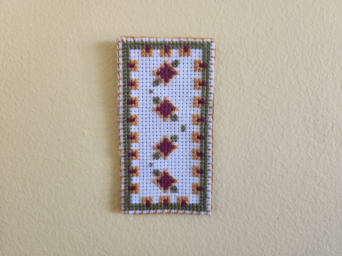 Purple Gems Cross Stitch Bookmark