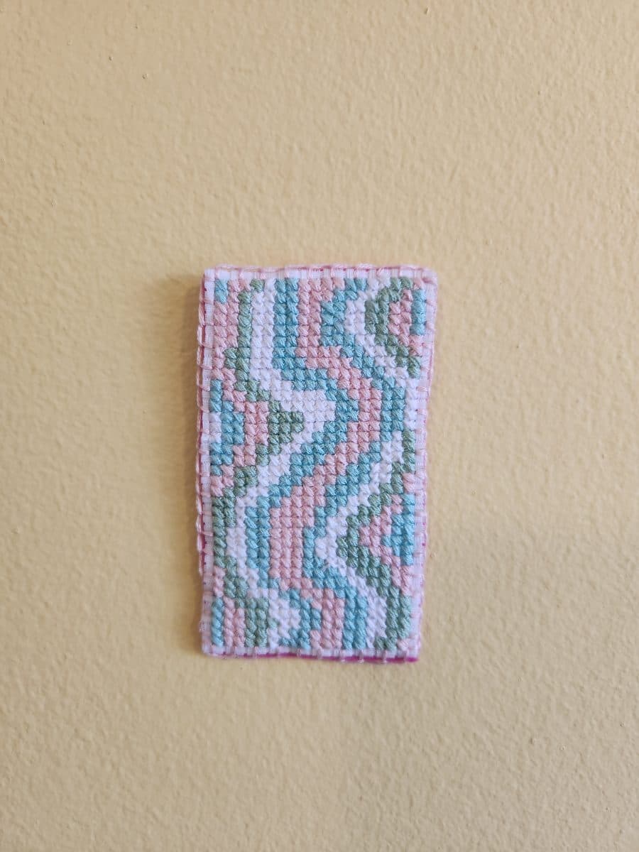 Pastel Waves Cross Stitch Bookmark