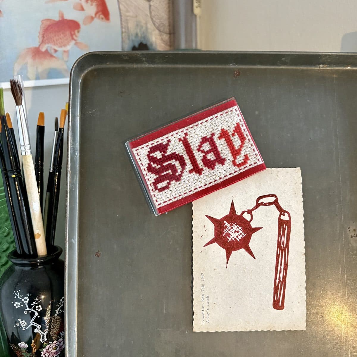 CROSS-STITCH MAGNET | Slay