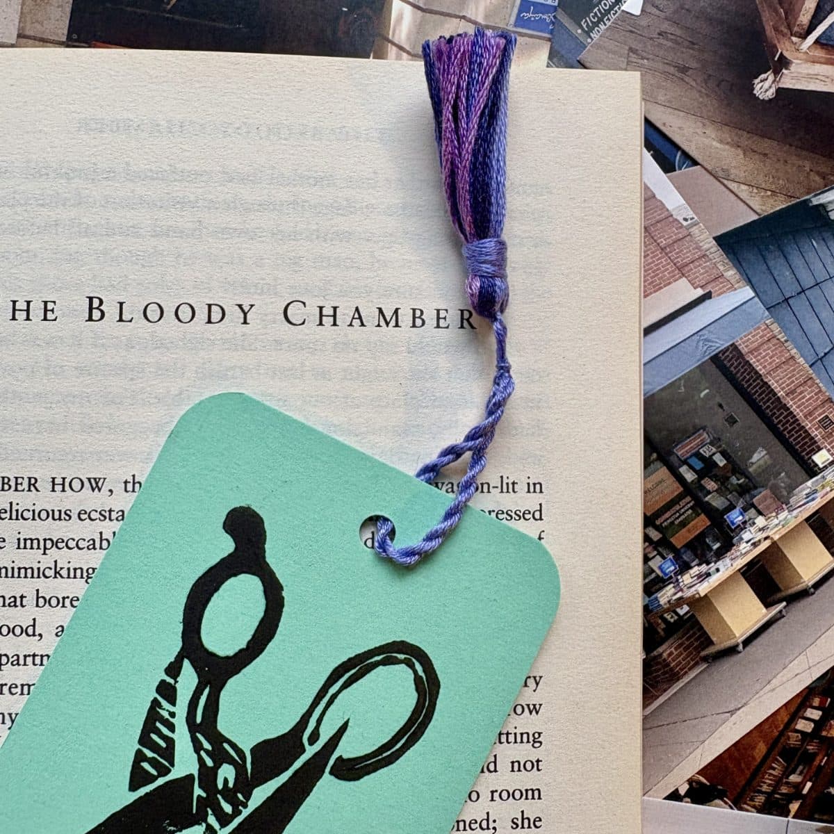 LINO PRINTED BOOKMARK | Scissoring