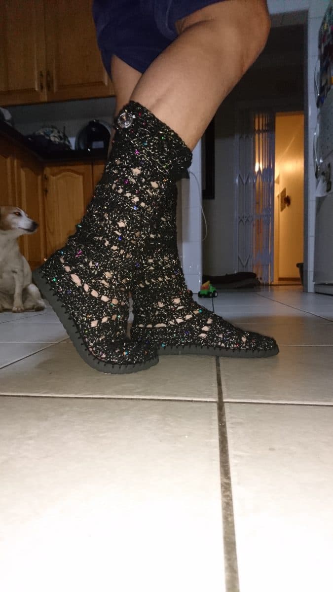 Crocheted boots