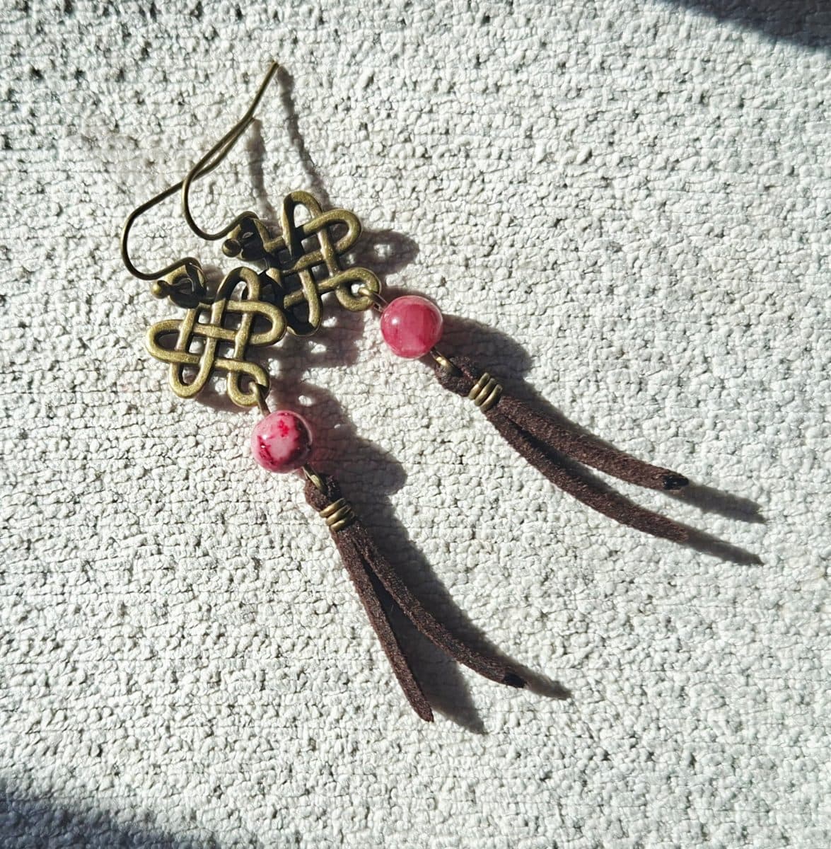 Red Persian Jade Knots & Tassles Earrings