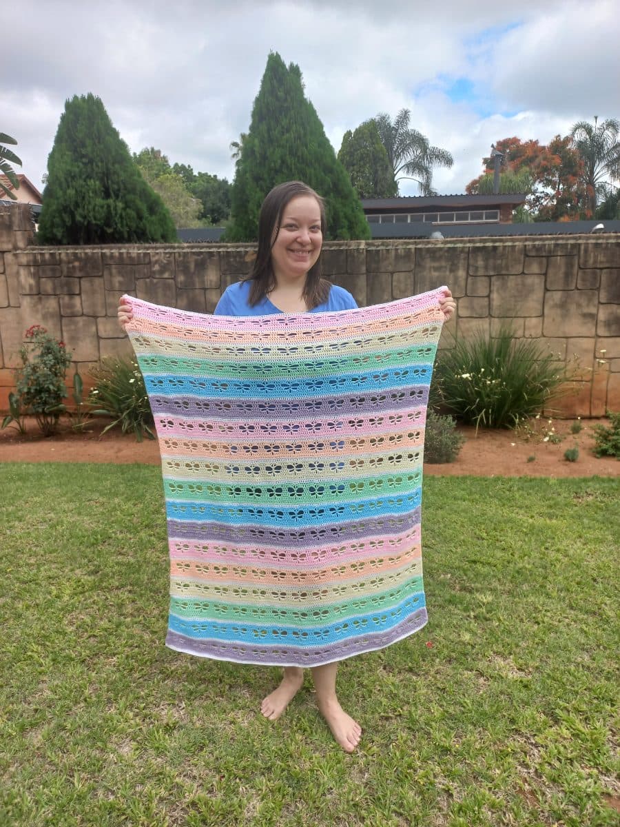 Baby Blanket Rainbow Dragonfly Stitch