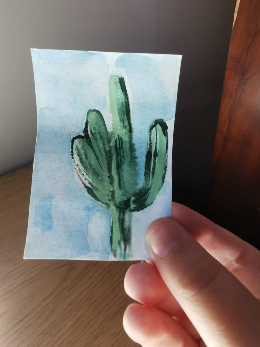 Watercolour Cactus ACEO