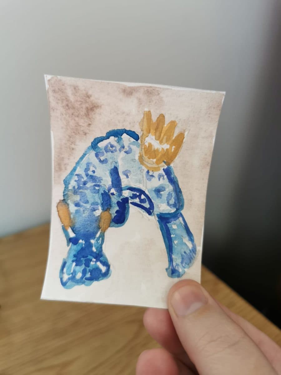 Watercolour Ocean Slug ACEO
