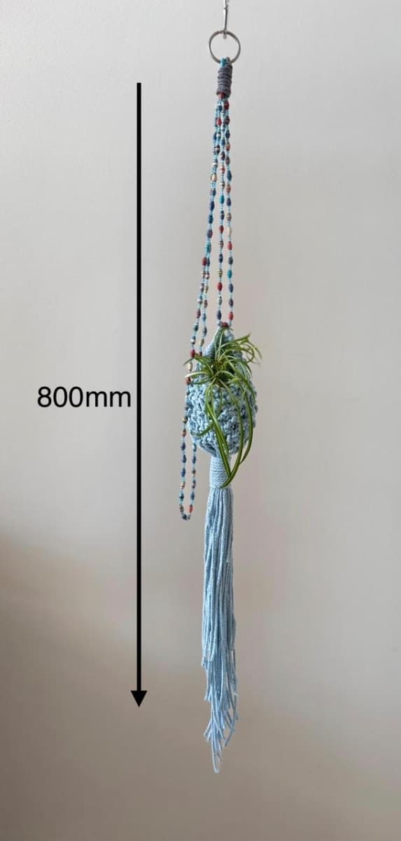 Blue Macramé air-plant hanger