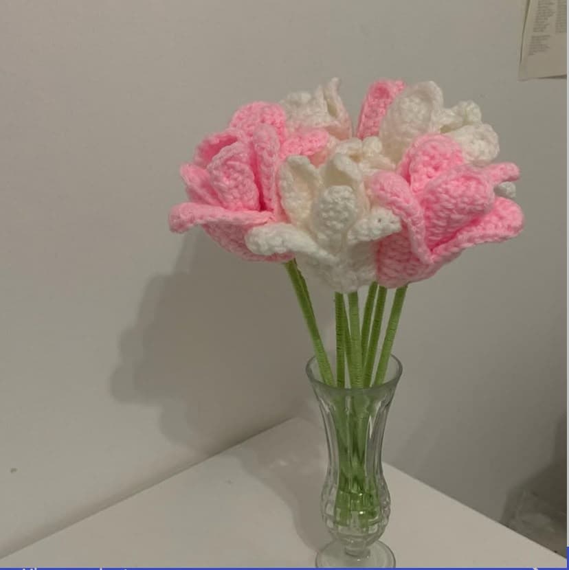 pink and white tulips