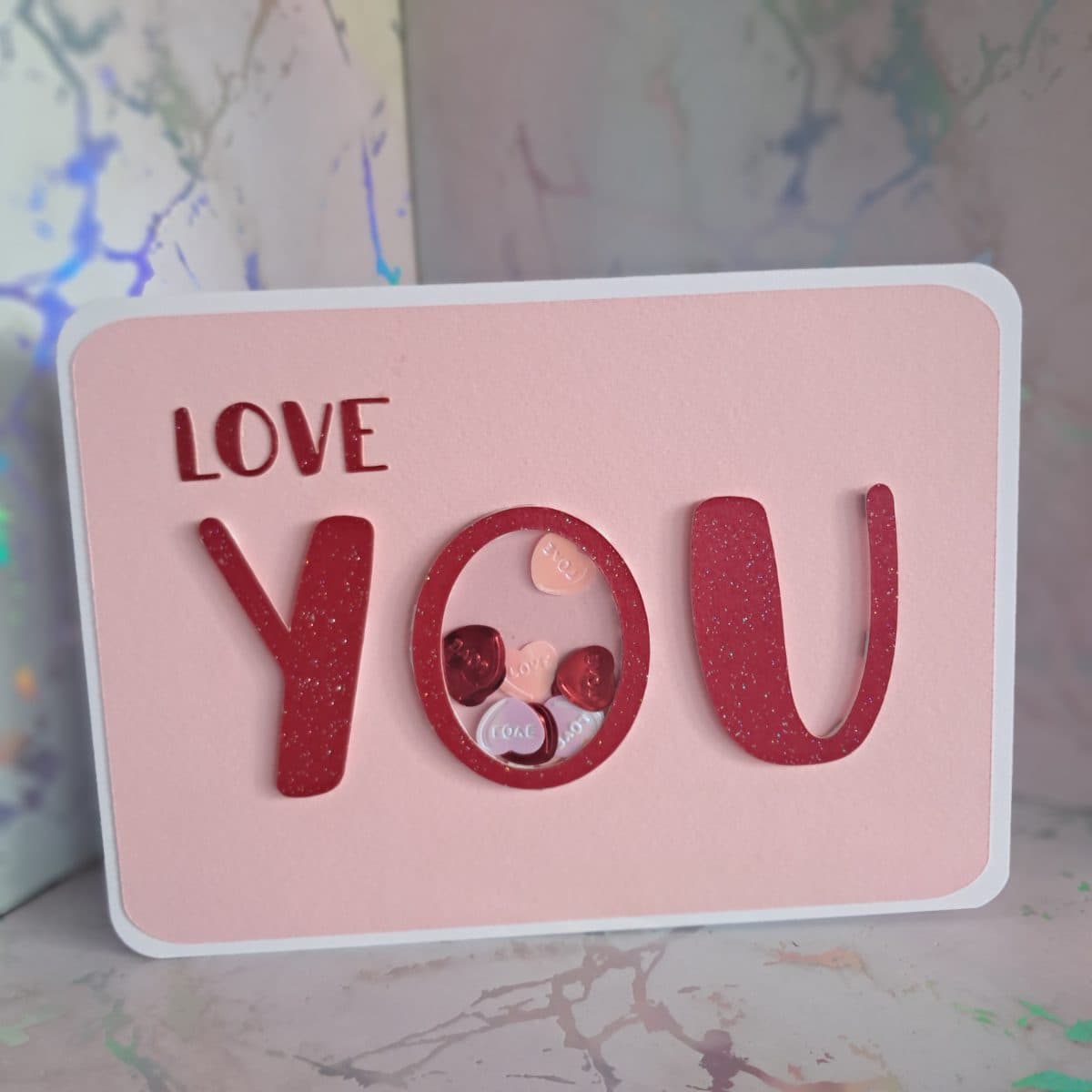 "Love you" shaker card