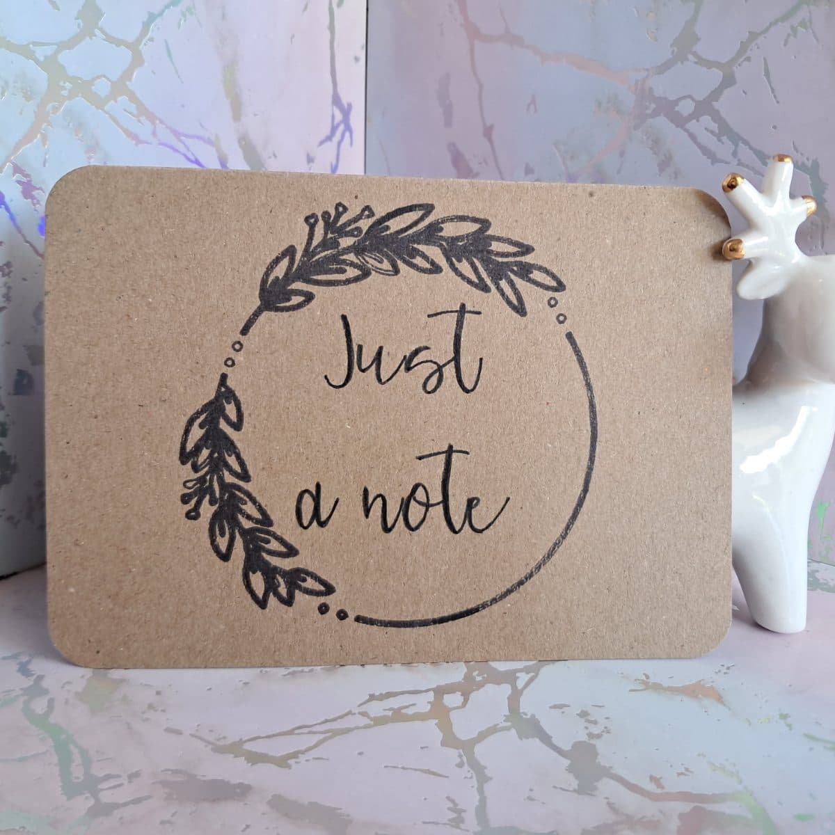 "Just a note" card - brown