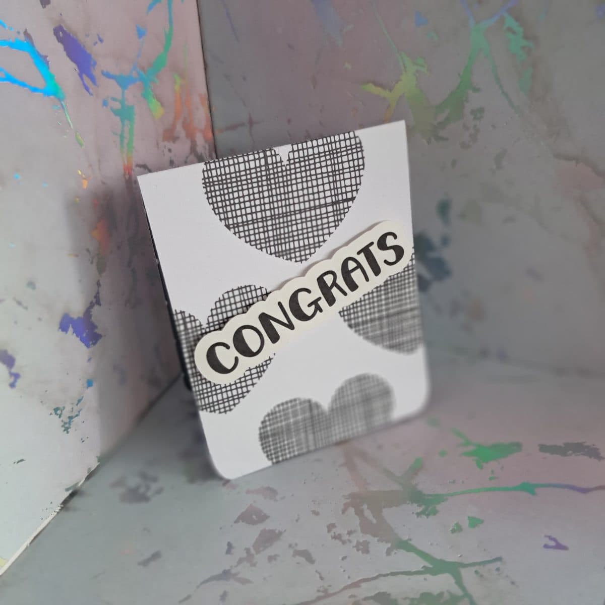 "Congrats" mini card (black)