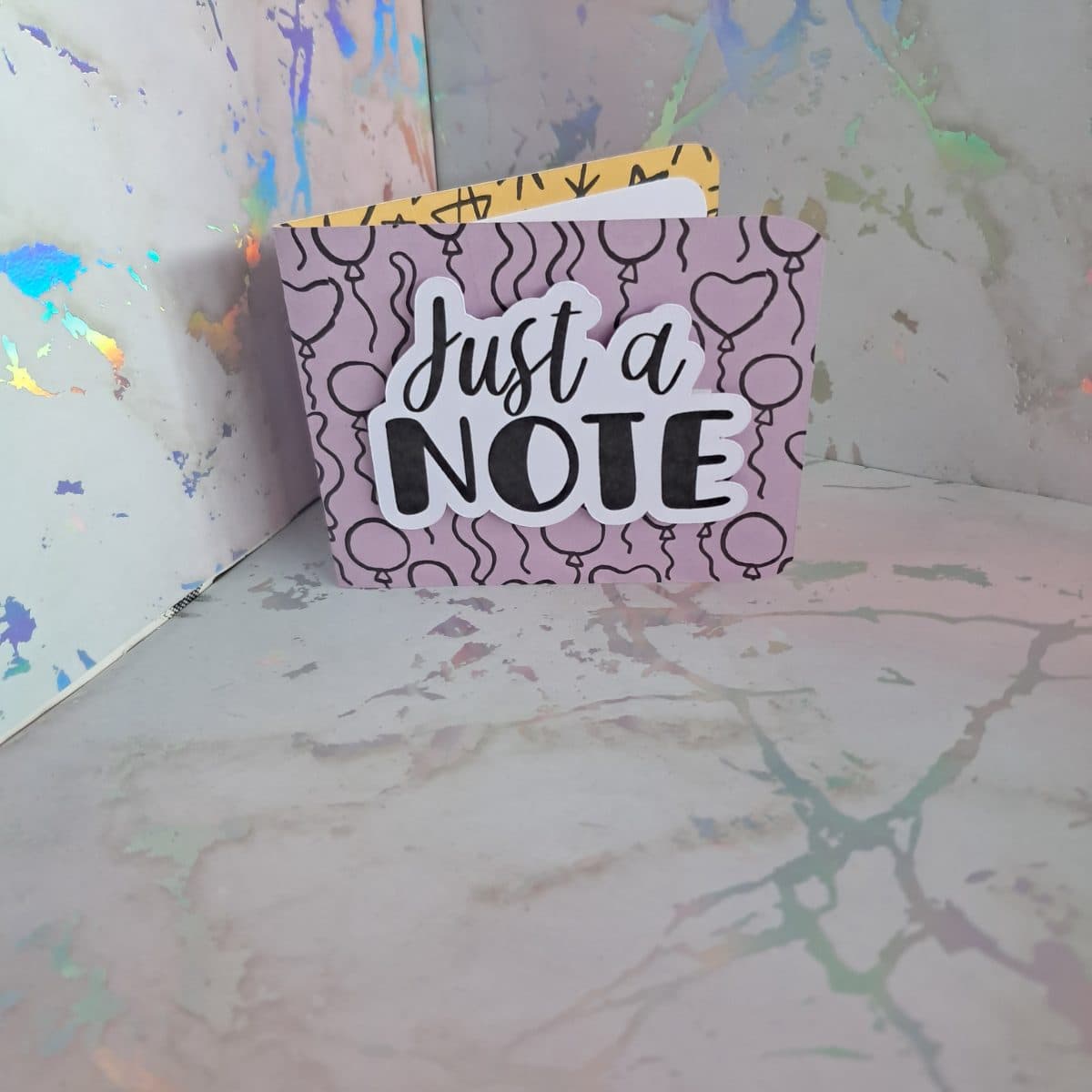 "Just a note" mini card (pink balloons)