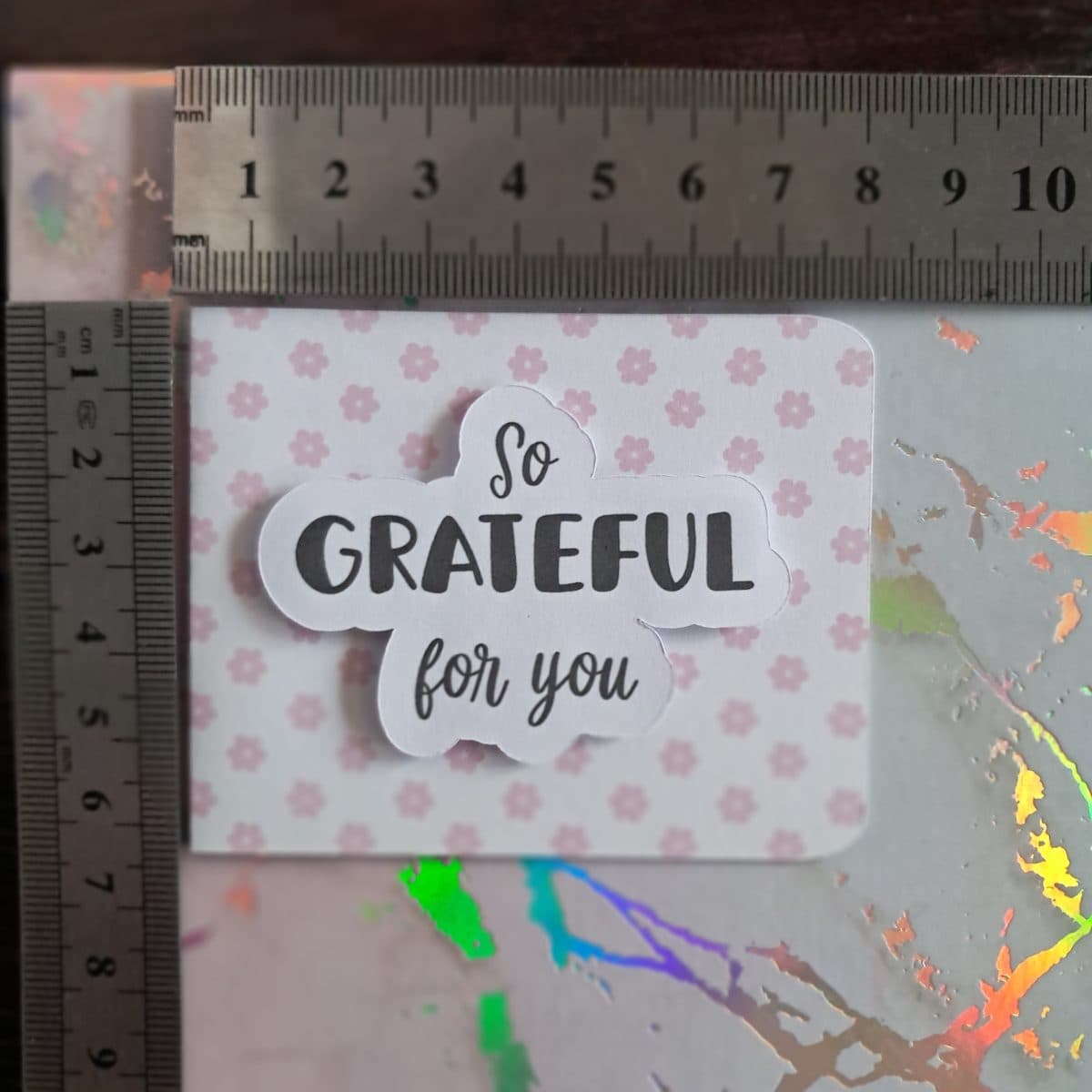 "So grateful for you" mini card (light pink)