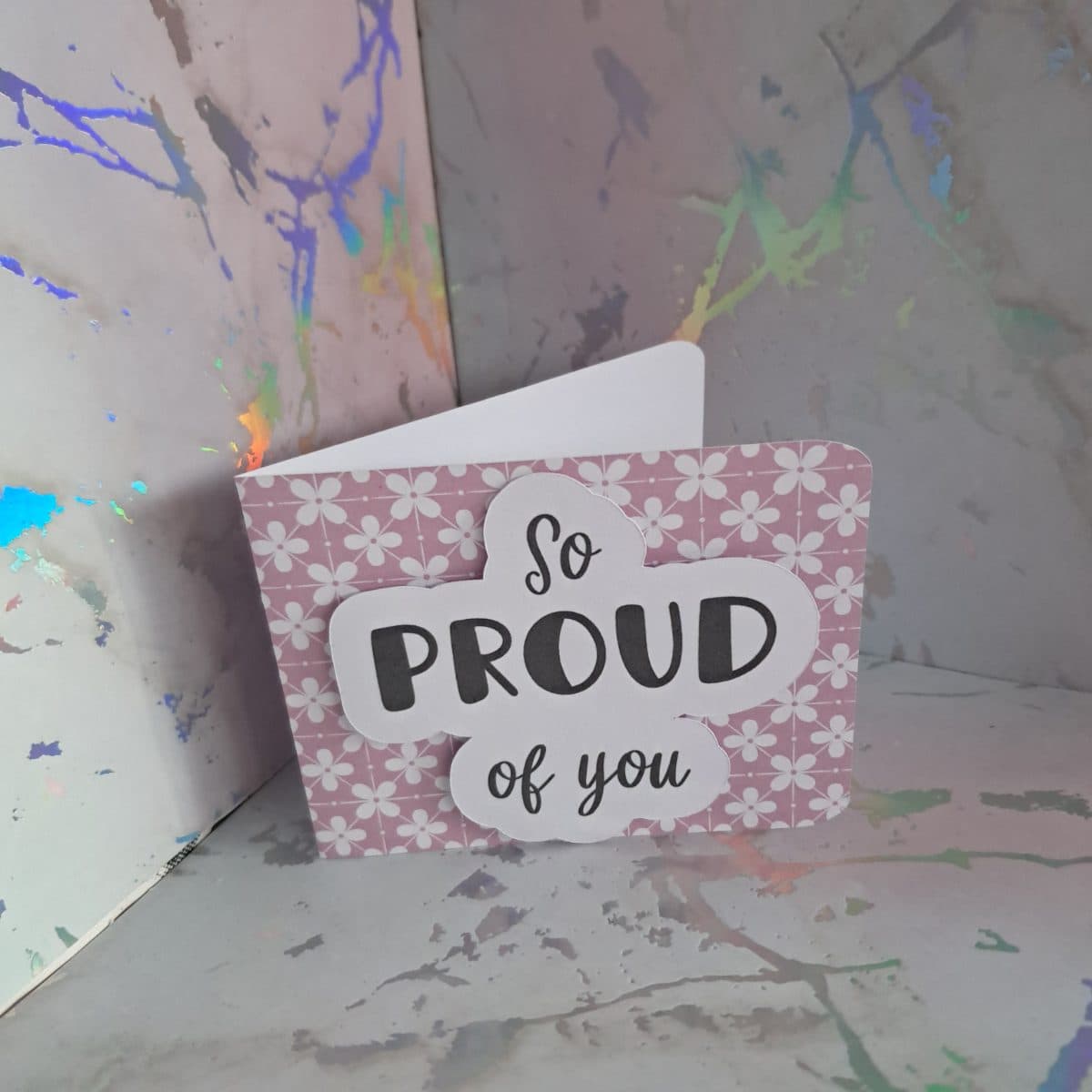 "So proud of you" mini card (dark pink)