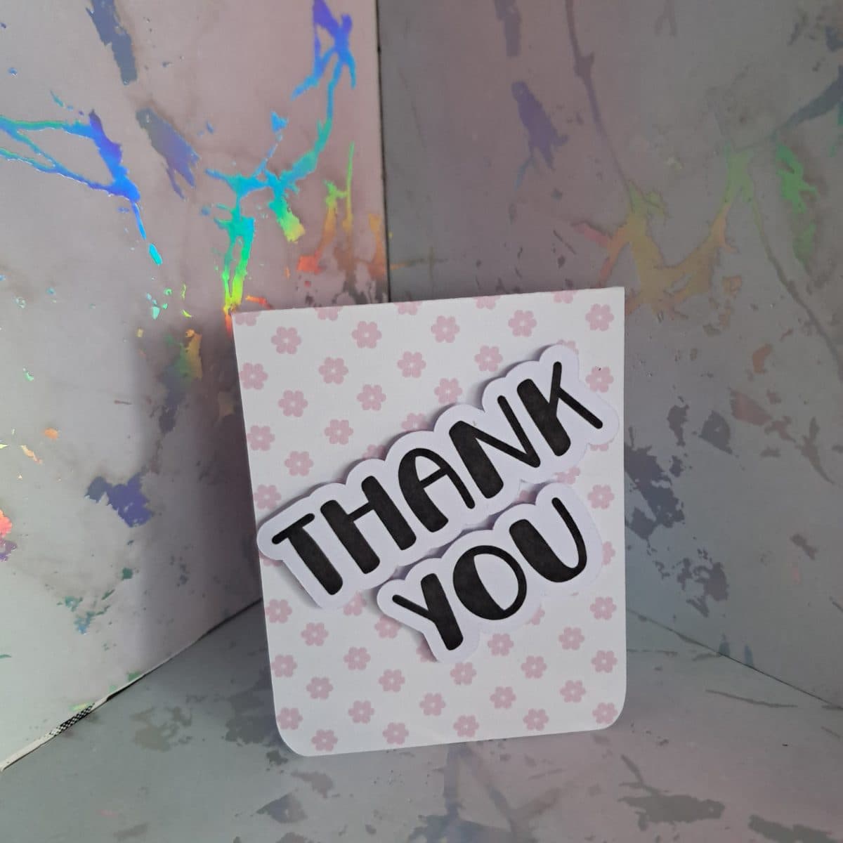 "Thank you" mini card (light pink)