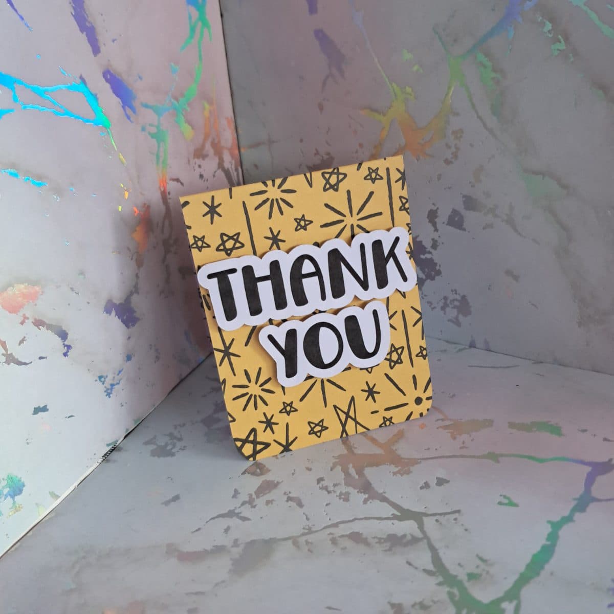 "Thank you" mini card (yellow)